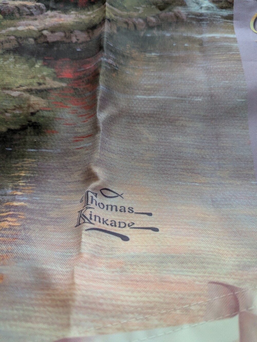 Large garden flag Thomas Kinkade Welcome cottage sceen - Picture 4 of 4
